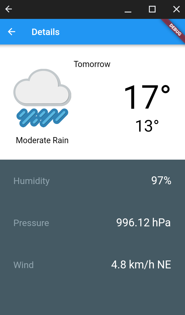 Details Screen of Weather App