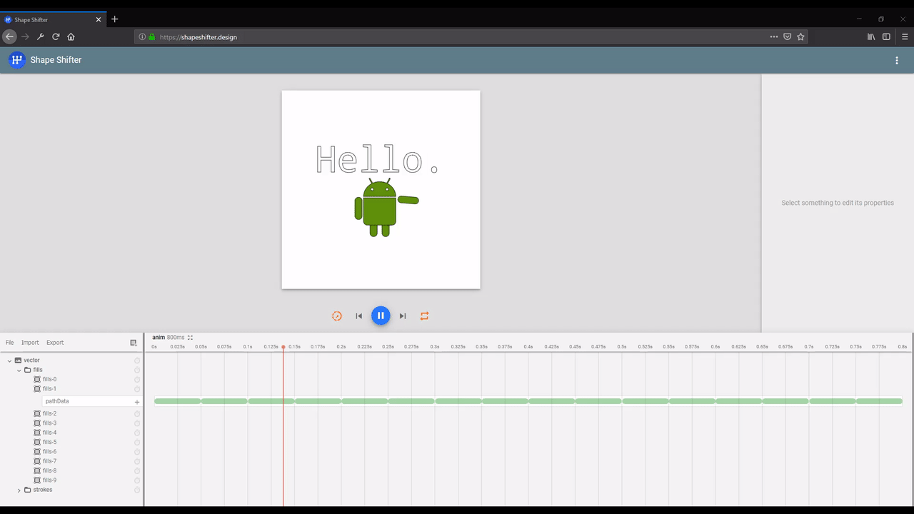 A waving Android in ShapeShifter