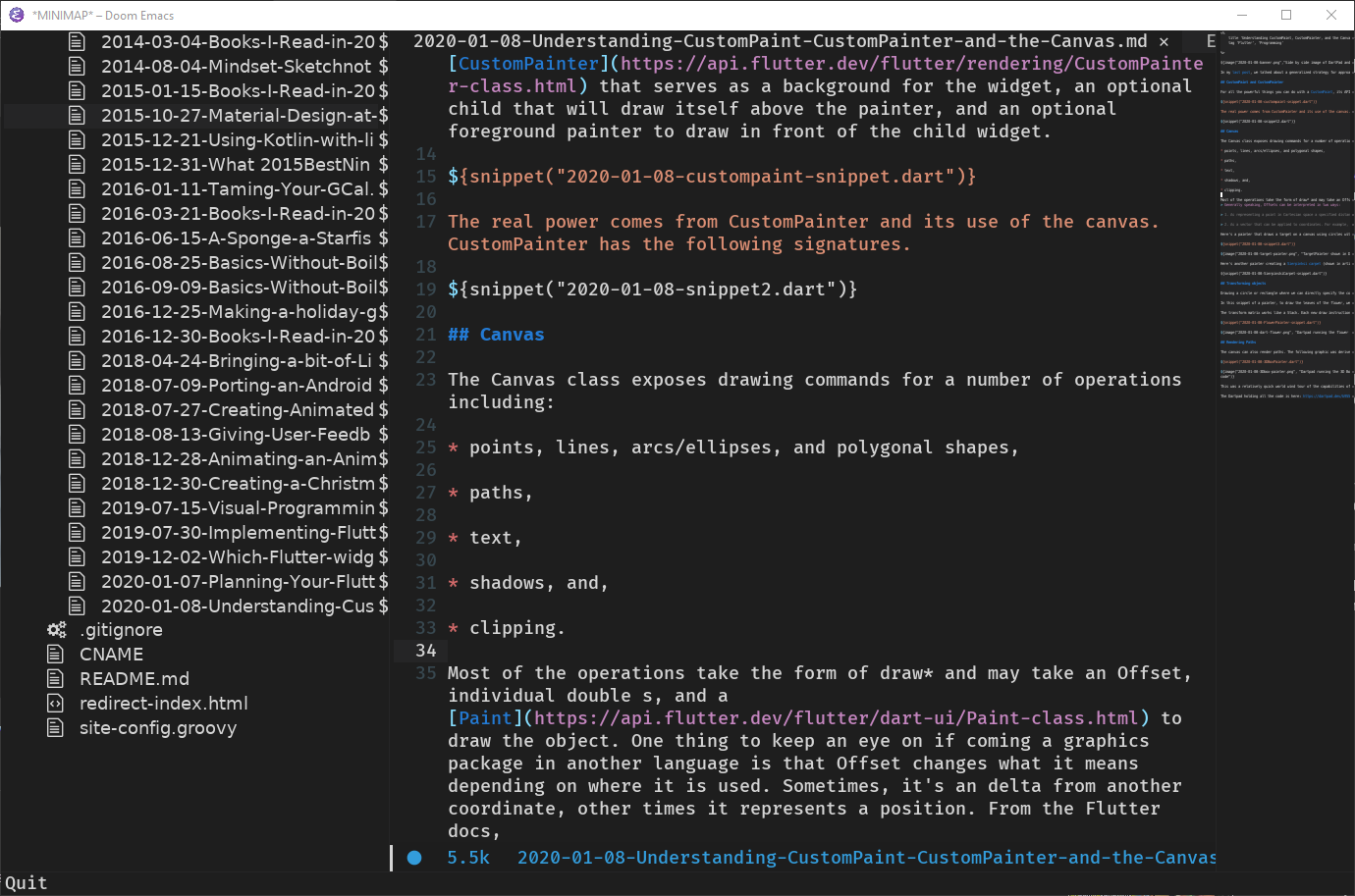 Treemacs and Minimap in emacs