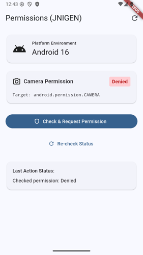 Android device demonstrating waiting for permissions